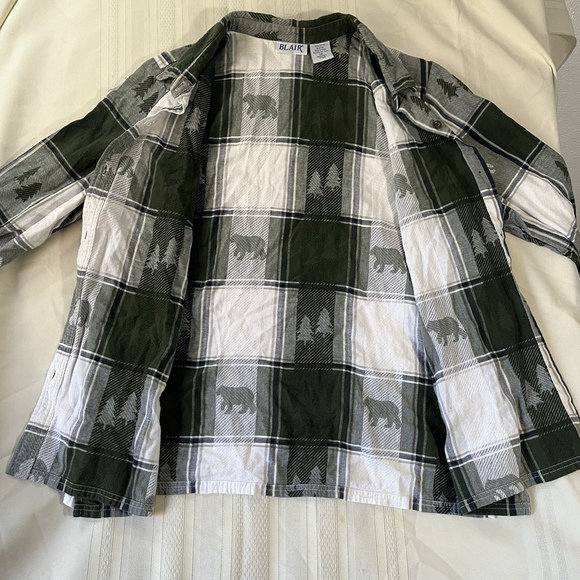 Vintage Blair Green Flannel Plaid 2XL  Woodland Grunge Outdoor Cozy Cabincore - Picture 9 of 11